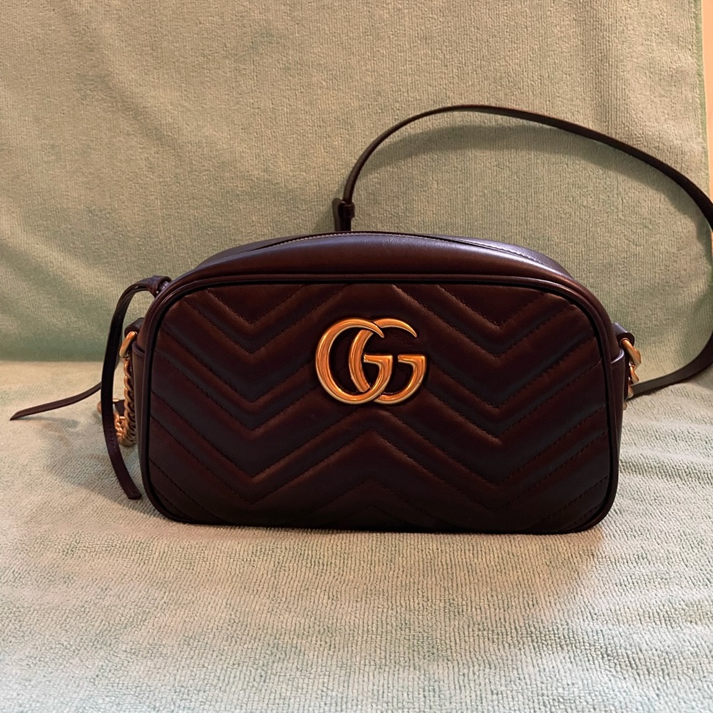 100% Authentic GG Marmont small matelassé bag